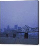 Louisville Kentucky Skyline Digital Painting Canvas Print
