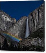 Lunar Moonbow At Yosemite Falls Canvas Print