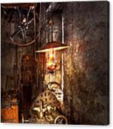 Machinist - Lathe - The Corner Of An Old Workshop Canvas Print