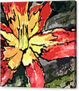 Macro Flower Modern Art Lilies Canvas Print