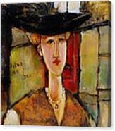 Madame Pompador As A Tribute To Modigliani Canvas Print