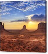 Magnificent Landscape View Of Monument Valley At Sunset Canvas Print