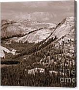 Majesty Mountains Sepia Canvas Print