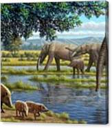 Mammals Of The Miocene Era Canvas Print