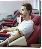 Man Giving Blood Donation Canvas Print