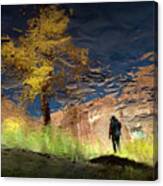 Man In Nature - Into The Canyon Canvas Print