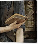 Man Reading Book Canvas Print