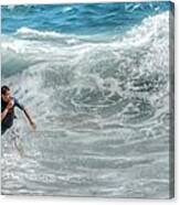 Man Vs Wave Canvas Print