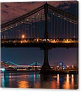 Manhattan Bridge Framing Williamsburg Bridge Canvas Print