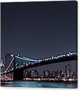 Manhattan Skyline And Brooklyn Bridge Canvas Print