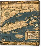 Map Of Long Island Canvas Print
