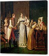 Marie-louise Of Austria Bidding Farewell To Her Family In Vienna Canvas Print