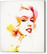 Marilyn The Pink Sketch Canvas Print