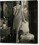 Marion Morehouse Wearing A Lucien Lelong Dress Canvas Print