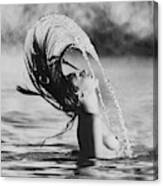Marisa Berenson Flipping Her Hair In Water Canvas Print