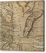 Maritime Map Of Chesapeake Bay Virginia 1776 Canvas Print