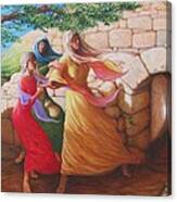 Mary Magdalene Discovering The Empty Tomb Canvas Print
