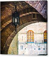Medieval Arches With Lamp Canvas Print
