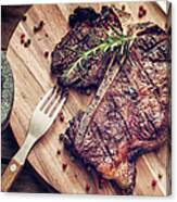 Medium Roasted T-bone Steak Canvas Print