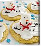 Melting Snowman Cookies Canvas Print