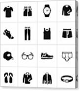 Mens Casual Wear Icons Canvas Print