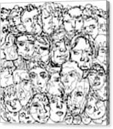 Men's Face Sketch Canvas Print