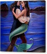 Mermaid And Pirate's Caribbean Love Canvas Print