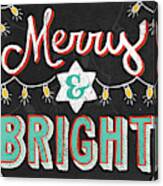Merry And Bright Black Canvas Print
