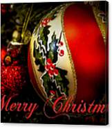 Merry Christmas Greeting Card Canvas Print