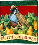 Merry Christmas Partridge Canvas Print