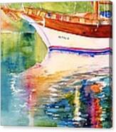 Merve Ii Gulet Yacht Reflections Canvas Print