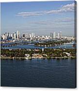 Miami And Star Island Skyline Canvas Print