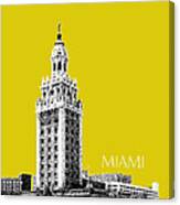 Miami Skyline Freedom Tower - Mustard Canvas Print