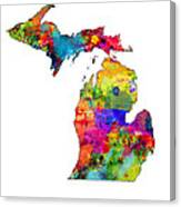 Michigan Map Canvas Print