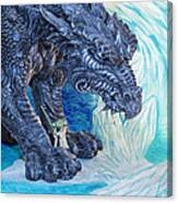 Mickey And Yoda Vs Ice Dragon Canvas Print