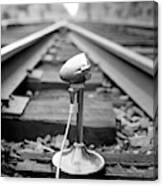 Microphone On Train Tracks Canvas Print