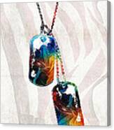 Military Art Dog Tags - Honor - By Sharon Cummings Canvas Print