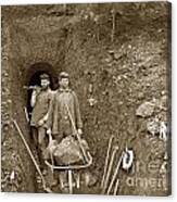 Miners By Mine Shaft Opening California Circa 1900 Canvas Print