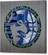Minnesota Timberwolves Basketball Team Retro Logo Vintage Recycled Minnesota License Plate Art Canvas Print