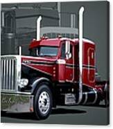 Miss Behavin 1990 Peterbilt Semi Truck Canvas Print