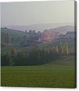 Misty Rural Scene, Near Neuhaus, Black Canvas Print