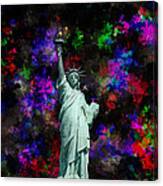 Mixed Media Statue Of Liberty Canvas Print