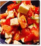 Mmm #yum #tomato #salad With #feta Canvas Print
