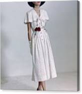 Model In A Polka Dot Dress Canvas Print