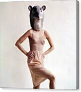 Model Wearing A Mouse Mask Canvas Print