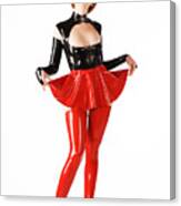 Models Wearing Fetish Latex Clothes Canvas Print