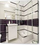 Modern Bathroom With  Shower Cubicle Canvas Print