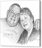 Mom And Dad Pencil Portrait Canvas Print