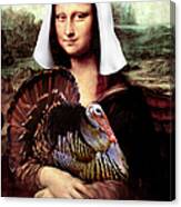 Mona Lisa Thanksgiving Pilgrim Canvas Print