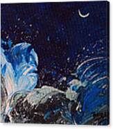 Moonlight Over Raging Water Canvas Print